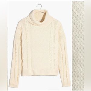 Madewell Crockett Cable Turtleneck Sweater